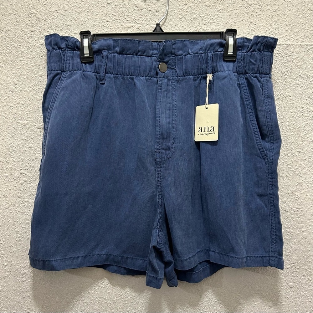 a.n.a Faded Denim High Waisted Paperbag Shorts NWT 12